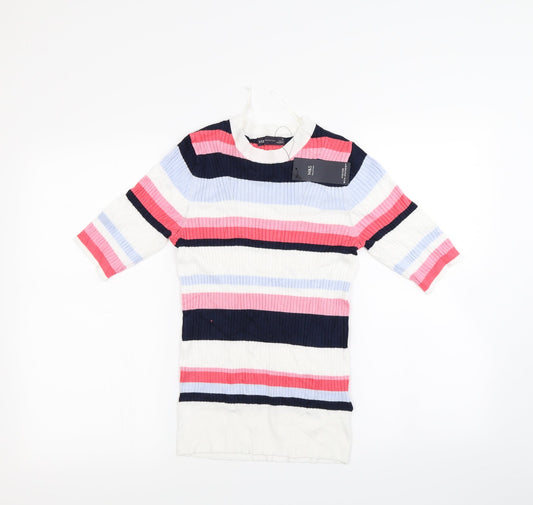 M&S Womens Multicoloured Striped  Pullover Jumper Size 10