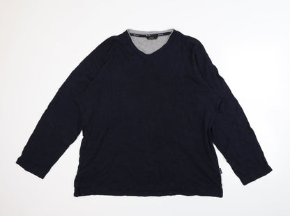 Front view of Marks & Spencer men’s blue jumper, size L