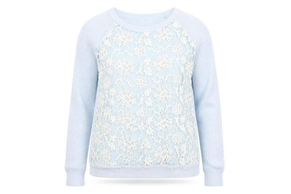 Select Womens Blue Floral  Pullover Jumper Size 18