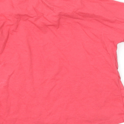 Brand and care label for F&F girls’ pink basic t-shirt, size 12-18, months