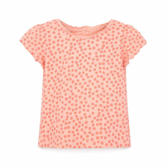 Front view of George girls’ pink polka dot basic t-shirt, size 2-3, years