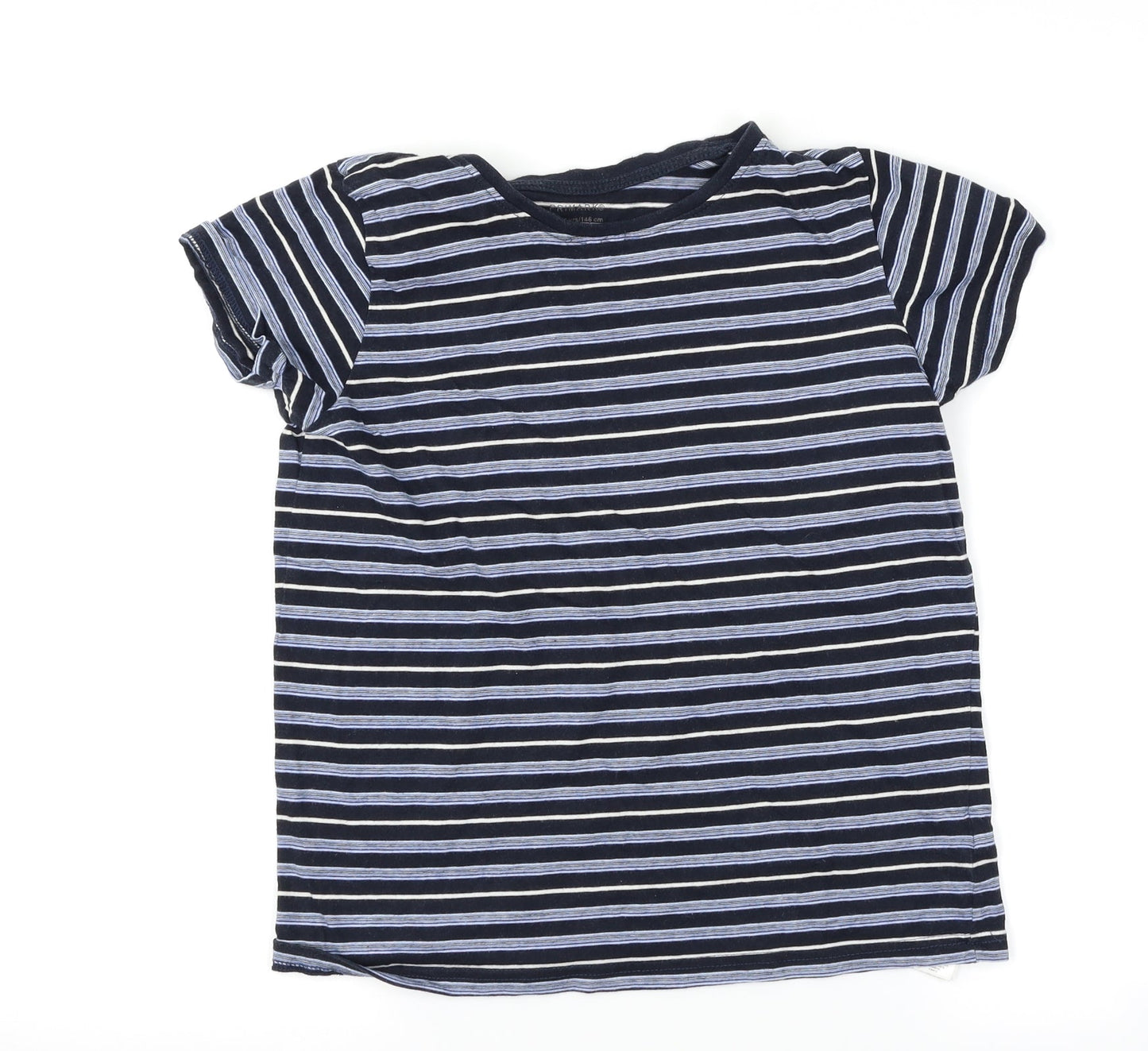 Primark Boys Blue Striped  Basic T-Shirt Size 10-11 Years