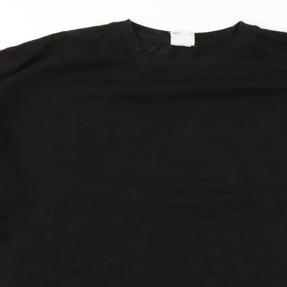 Close-up detail of Awdis women’s black pullover sweatshirt, size L