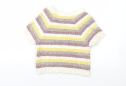 Back view of Forever 21 women’s multicoloured striped knit jumper, size L