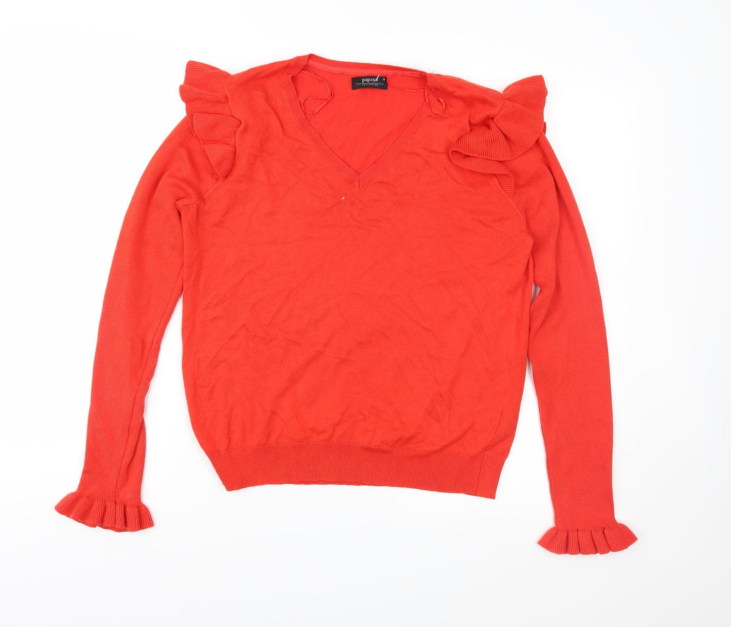 Papaya Womens Red  Knit Pullover Jumper Size 14