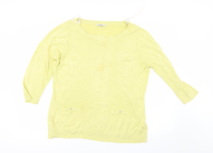 Additional front view of BHS women’s yellow jumper, size UK 16