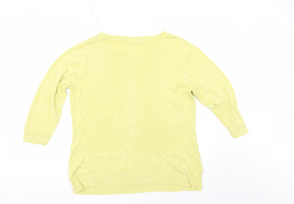 Back view of BHS women’s yellow jumper, size UK 16
