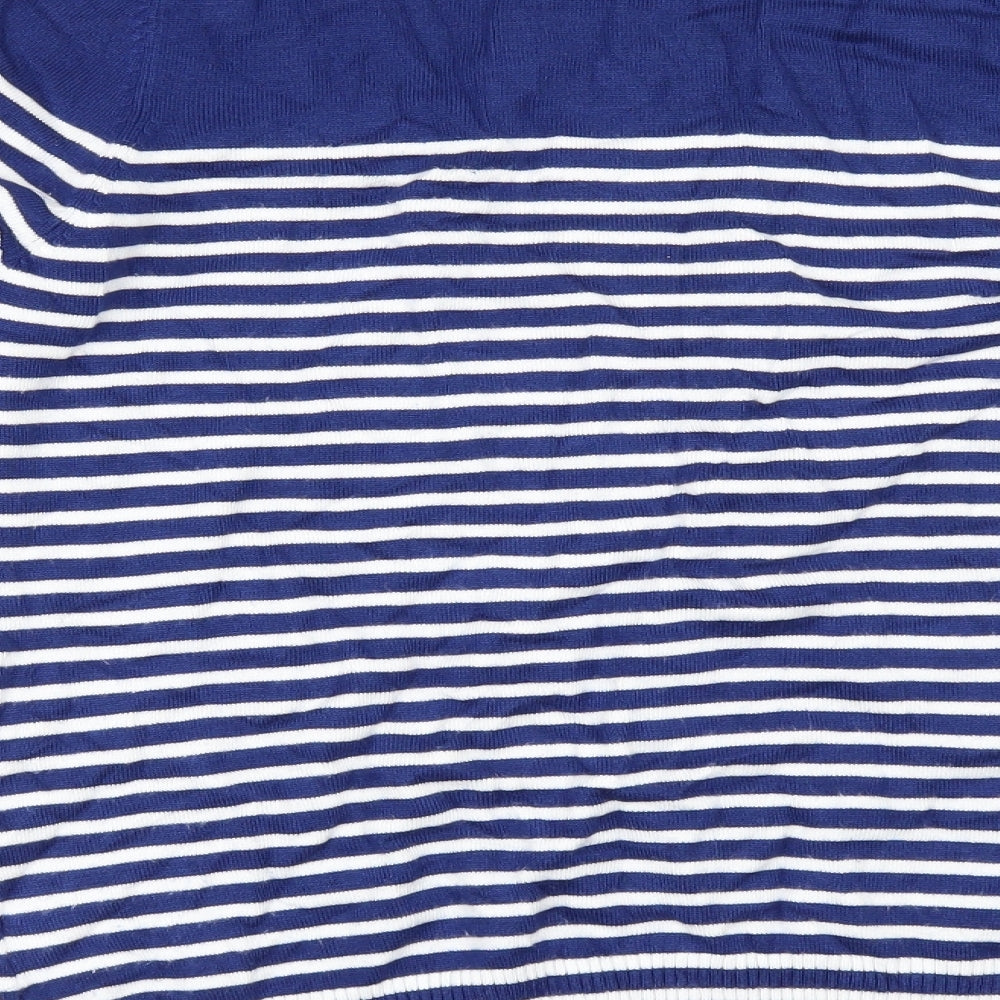 Joseph A Womens Blue Striped  Pullover Jumper Size L