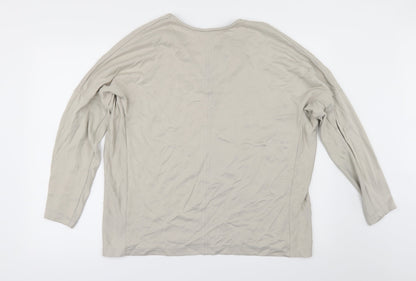 Back view of Zara women’s beige basic t-shirt, size S