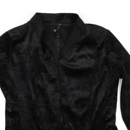 Close-up detail of Next women’s black jacket, size UK 10, - edge to edge
