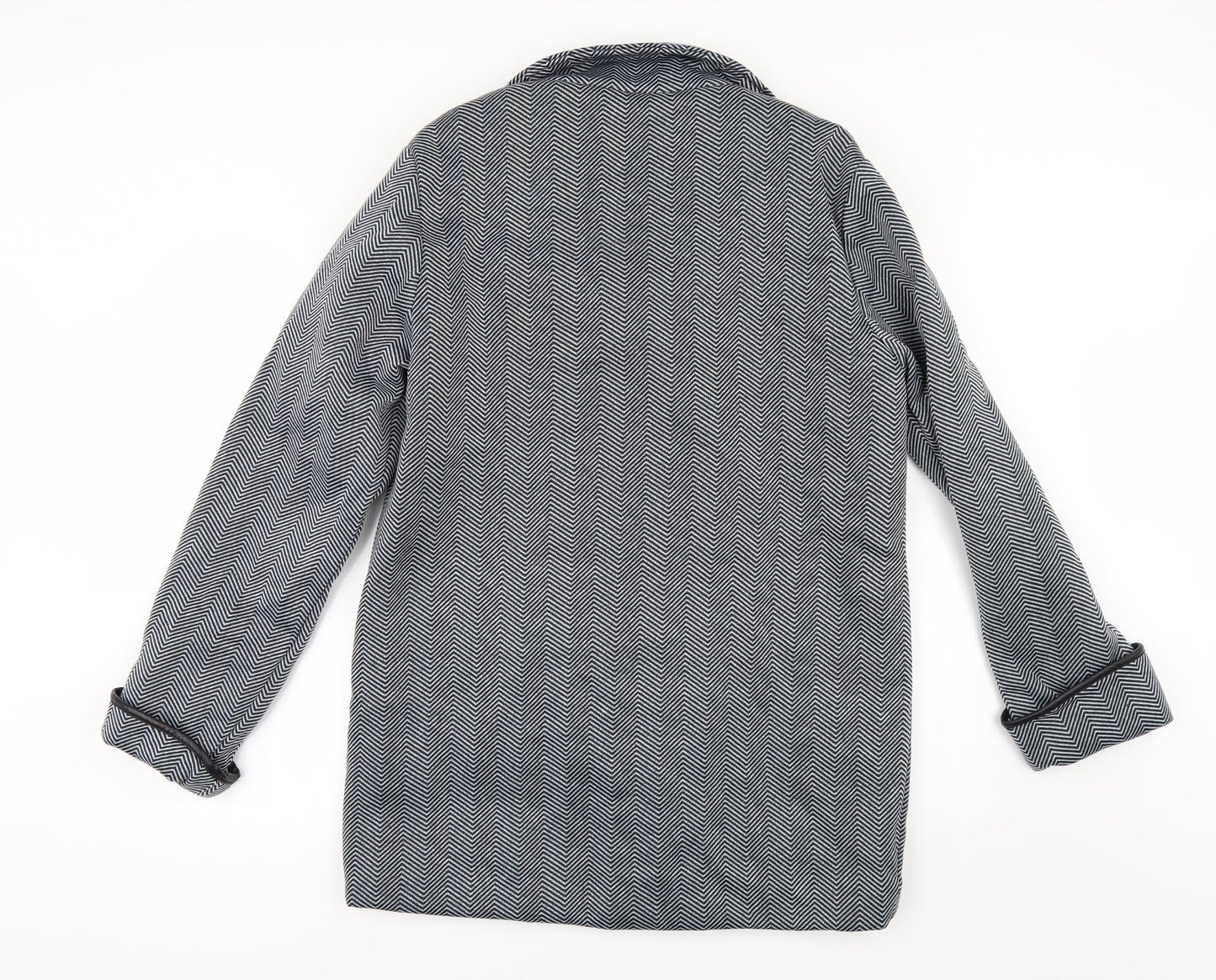 Anne De Lancay Womens Grey Herringbone  Jacket  Size M