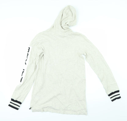 Back view of H&M girls’ beige pullover hoodie, size 13-14, years