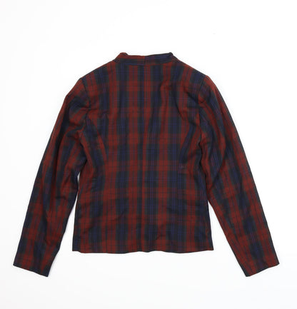 Back view of Peacocks women’s red plaid jacket, size UK 10