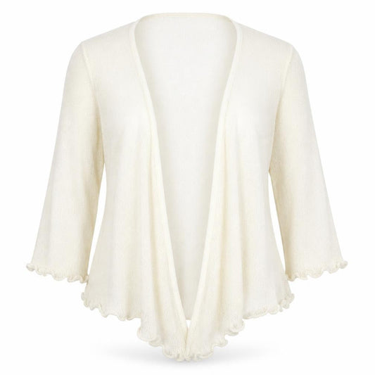Front view of Bonmarché women’s ivory cardigan jumper, size M