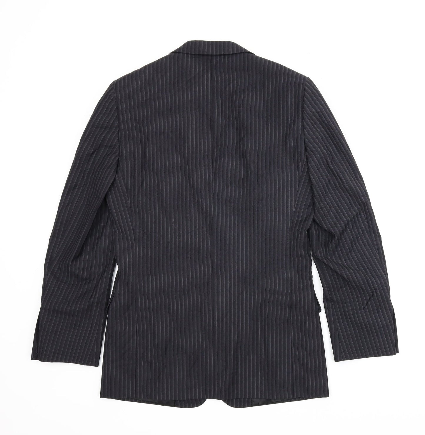 Topman Mens Black Striped  Jacket Suit Jacket Size 34