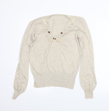 Additional front view of Preworn women’s beige jumper, size S
