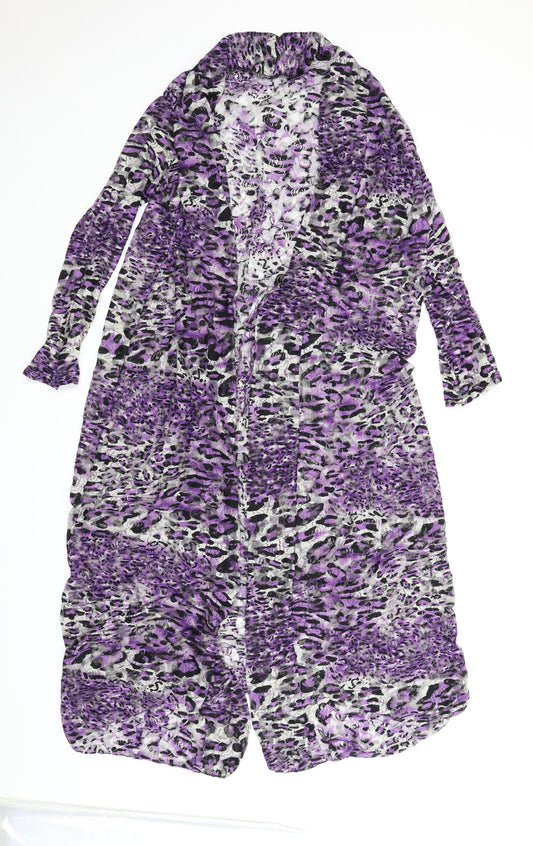 Preworn Womens Purple Floral  Kimono Blouse Size M