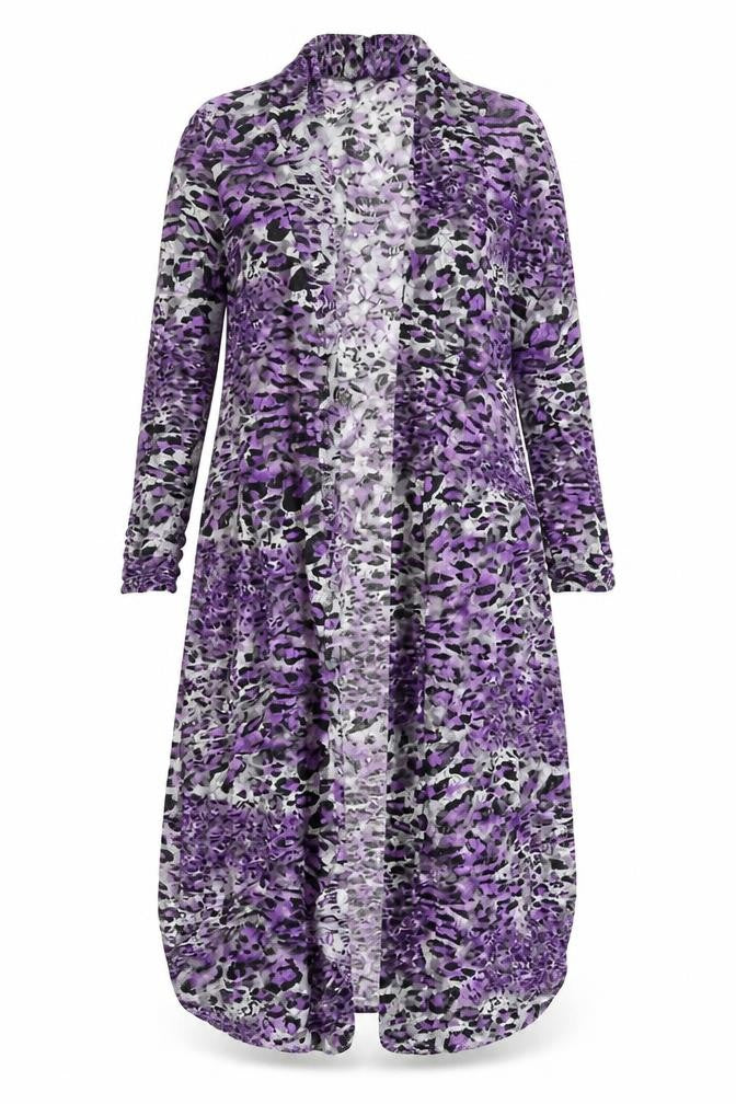 Preworn Womens Purple Floral  Kimono Blouse Size M