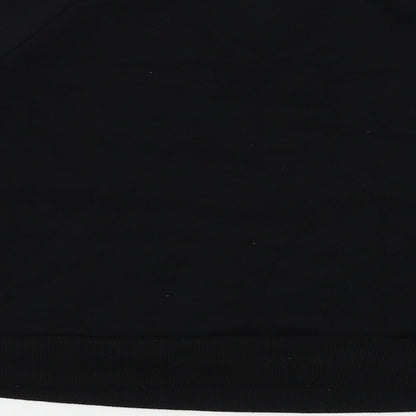 Brand and care label for New Look girls’ black striped jumper, size 12-13, years