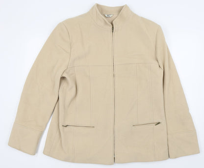 Additional front view of klass collection women’s beige overcoat coat, size UK 16