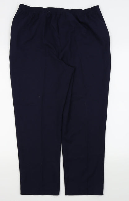 Back view of Papaya women’s blue trousers, size UK 14, 25-inch leg