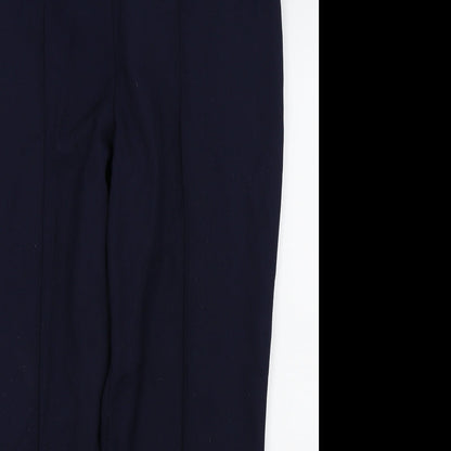 Close-up detail of Papaya women’s blue trousers, size UK 14, 25-inch leg