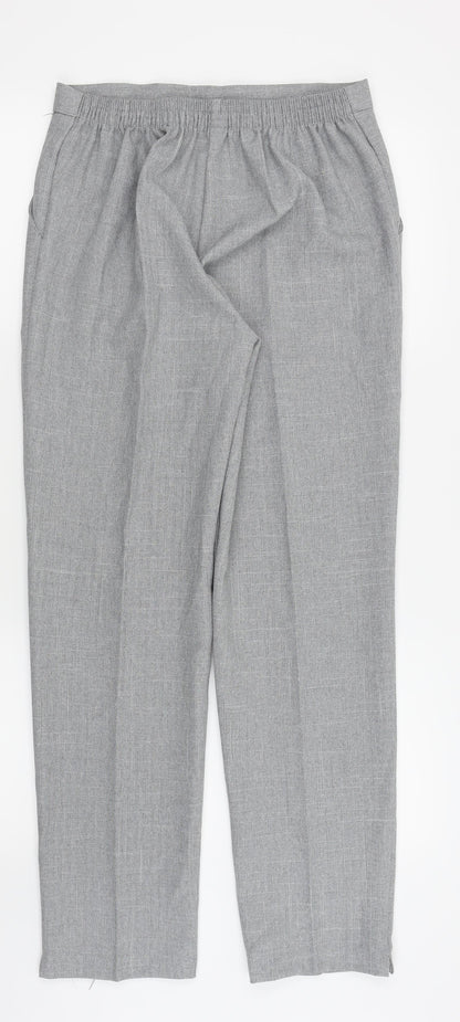 Back view of Preworn women’s green trousers, size UK 14, 26-inch leg