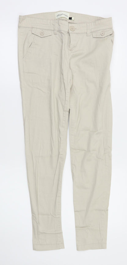 Additional front view of Stradivarius women’s beige trousers, size UK 38, 29-inch leg