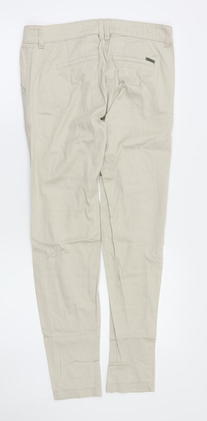 Back view of Stradivarius women’s beige trousers, size UK 38, 29-inch leg