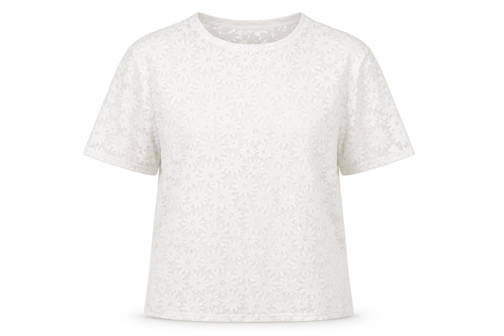 South Womens Silver Floral  Basic T-Shirt Size 16