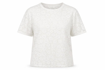 Front view of South women’s silver floral basic t-shirt, size UK 16