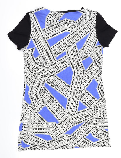 Preloved micha Womens Blue Argyle/Diamond  Fit & Flare  Size M - Back