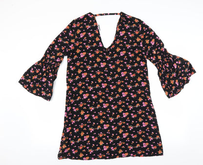 Preloved Noisy may Womens Black Floral  Shift  Size S - Back