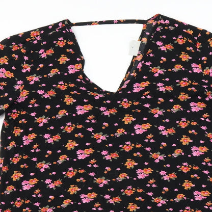 Preloved Noisy may Womens Black Floral  Shift  Size S - Detail