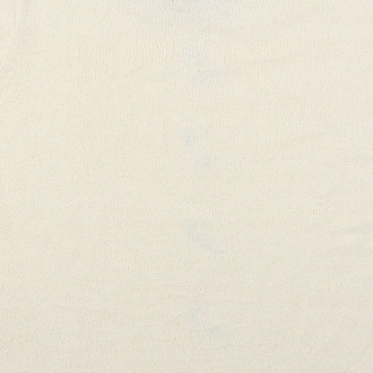Brand and care label for EWM women’s ivory jumper, size M, - floral embroidery