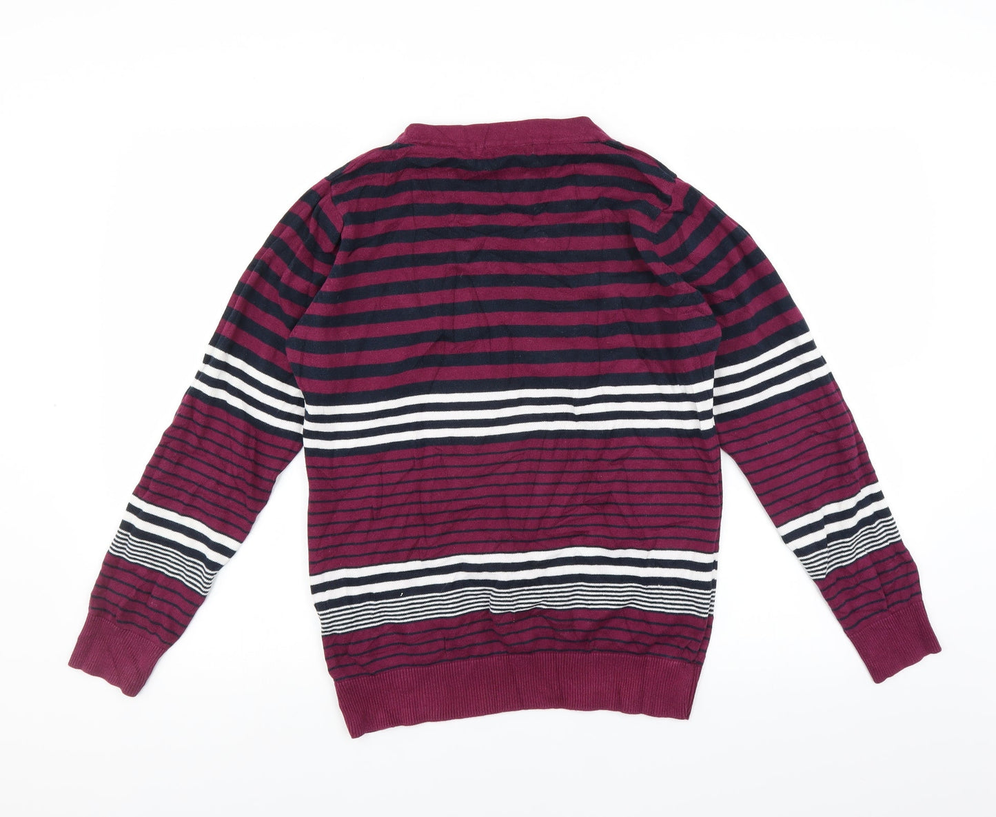 EWM Womens Purple Striped  Pullover Jumper Size M