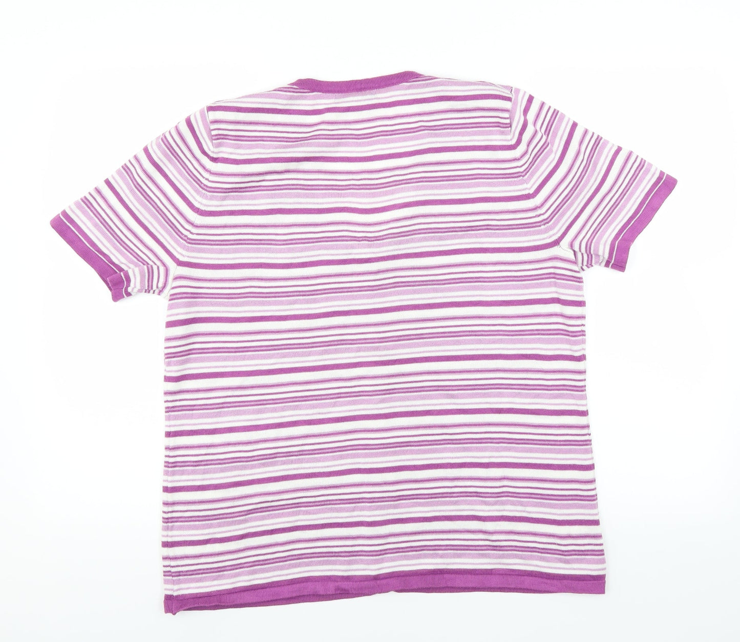 BM Collection Womens Purple Striped  Pullover Jumper Size M