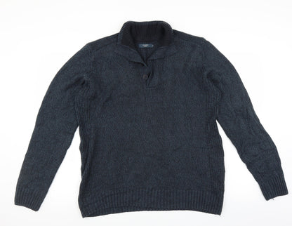 Front view of Atlantic Bay men’s blue jumper