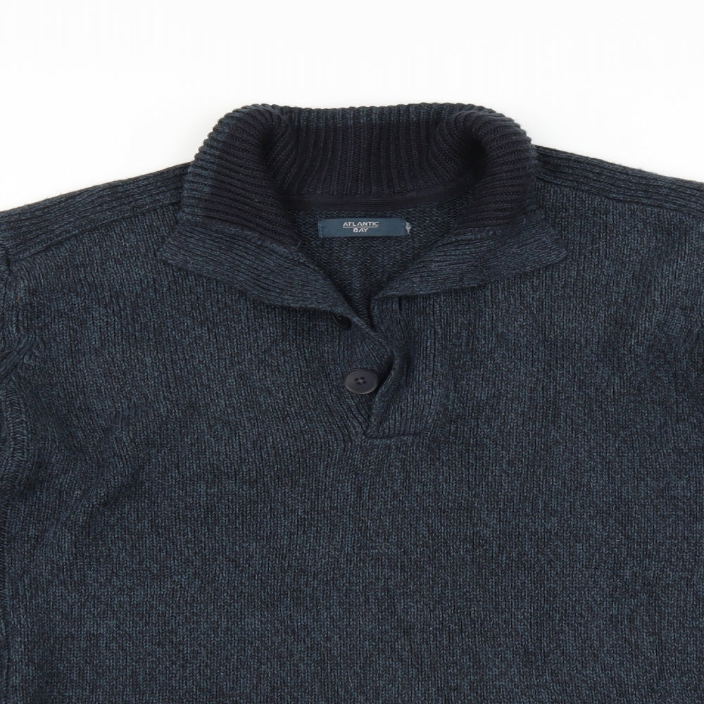 Atlantic Bay Mens Blue   Pullover Jumper