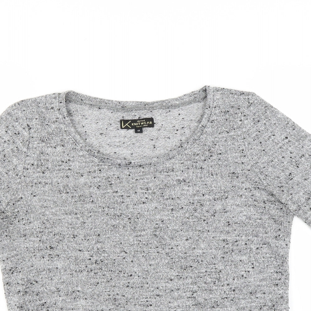 New Look Womens Grey   Pullover Jumper Size 12  - glittery
