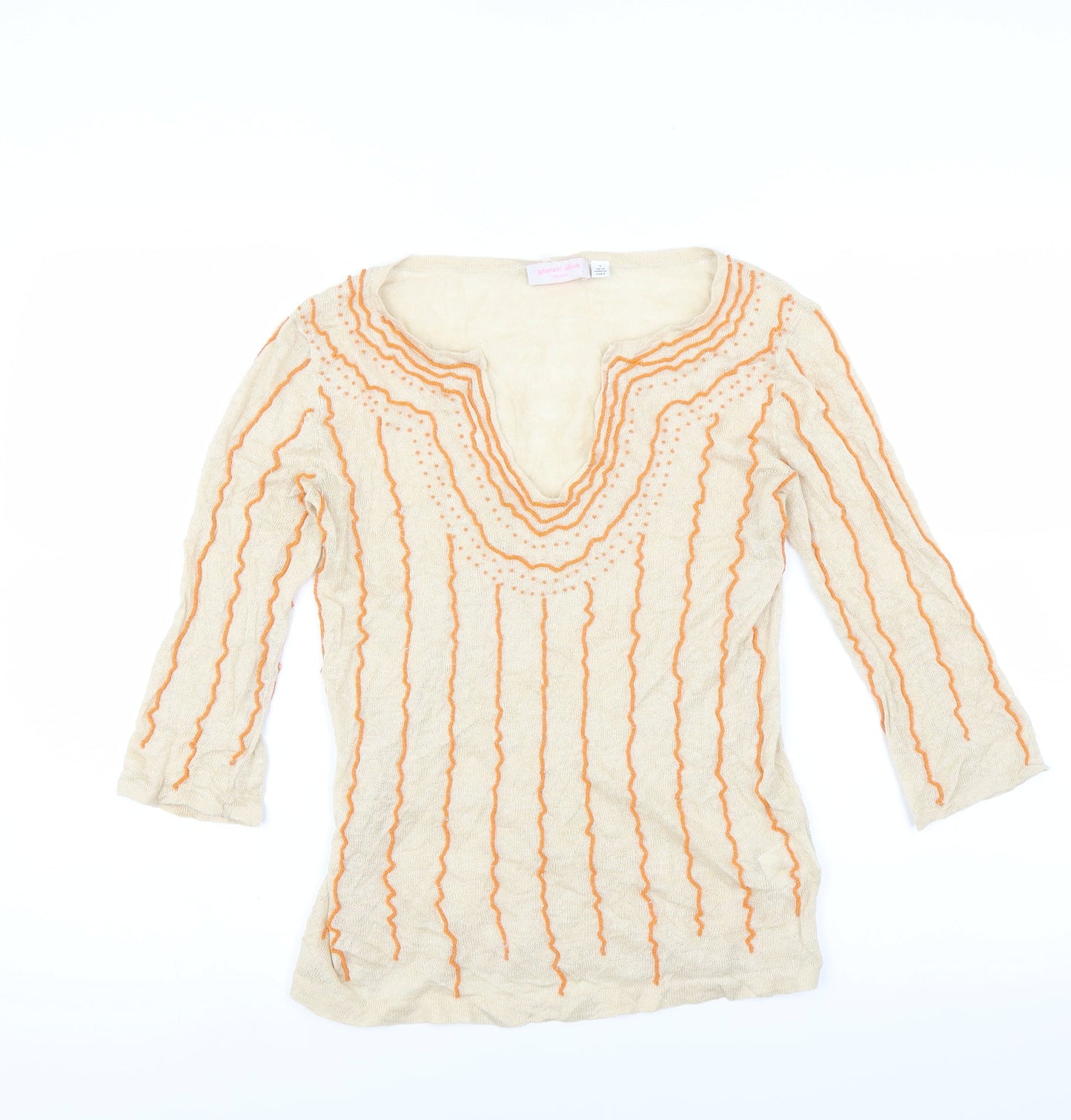 Gharani Strok Womens Beige   Pullover Jumper Size S