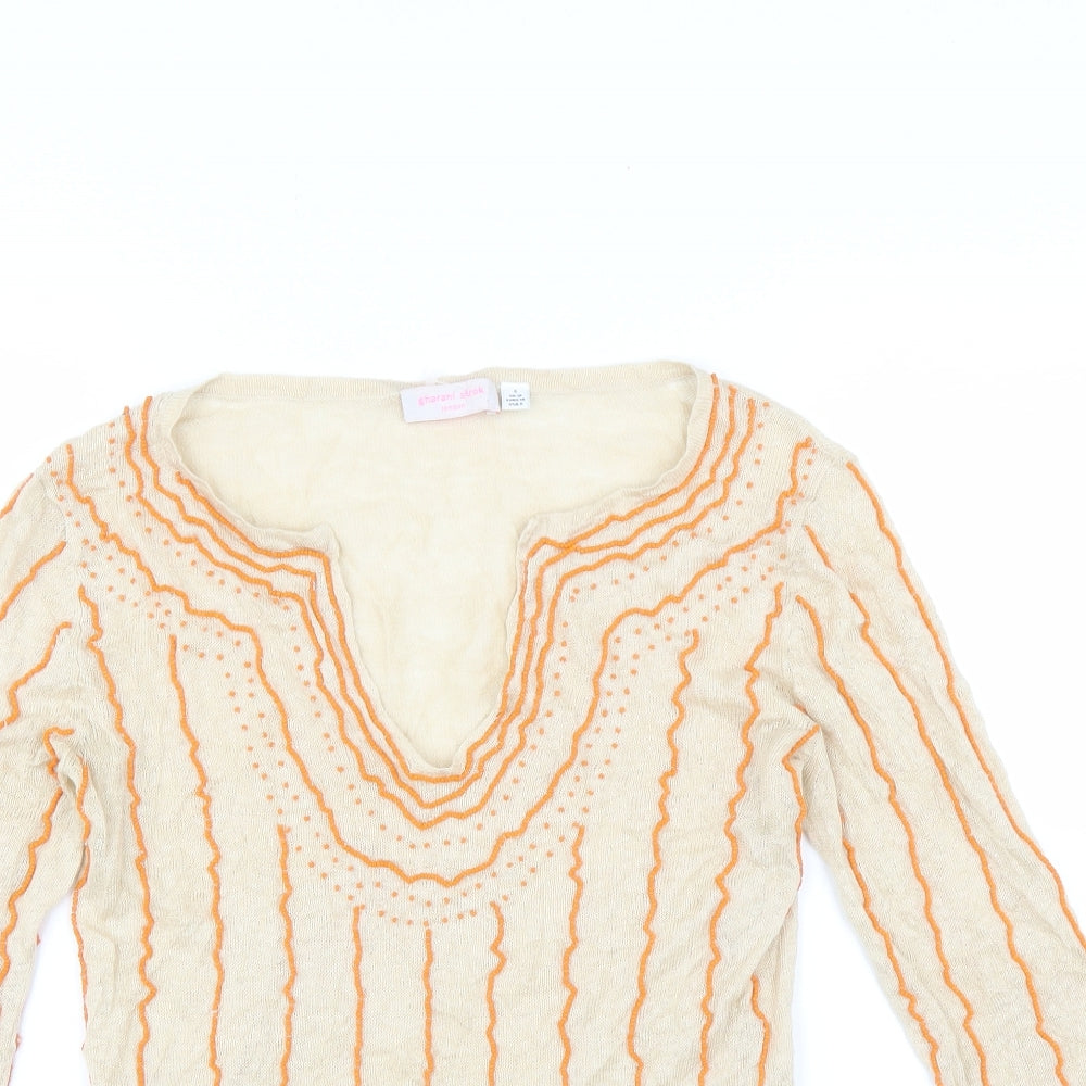 Gharani Strok Womens Beige   Pullover Jumper Size S