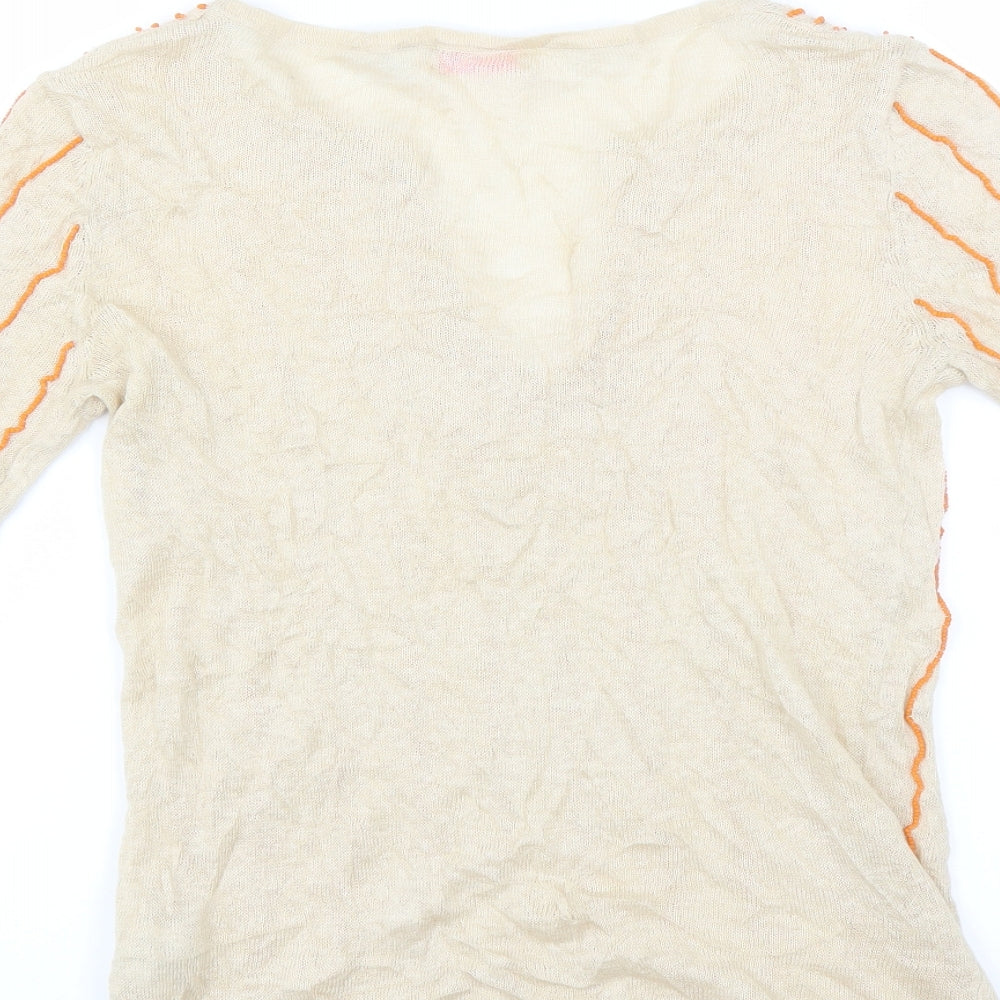 Gharani Strok Womens Beige   Pullover Jumper Size S
