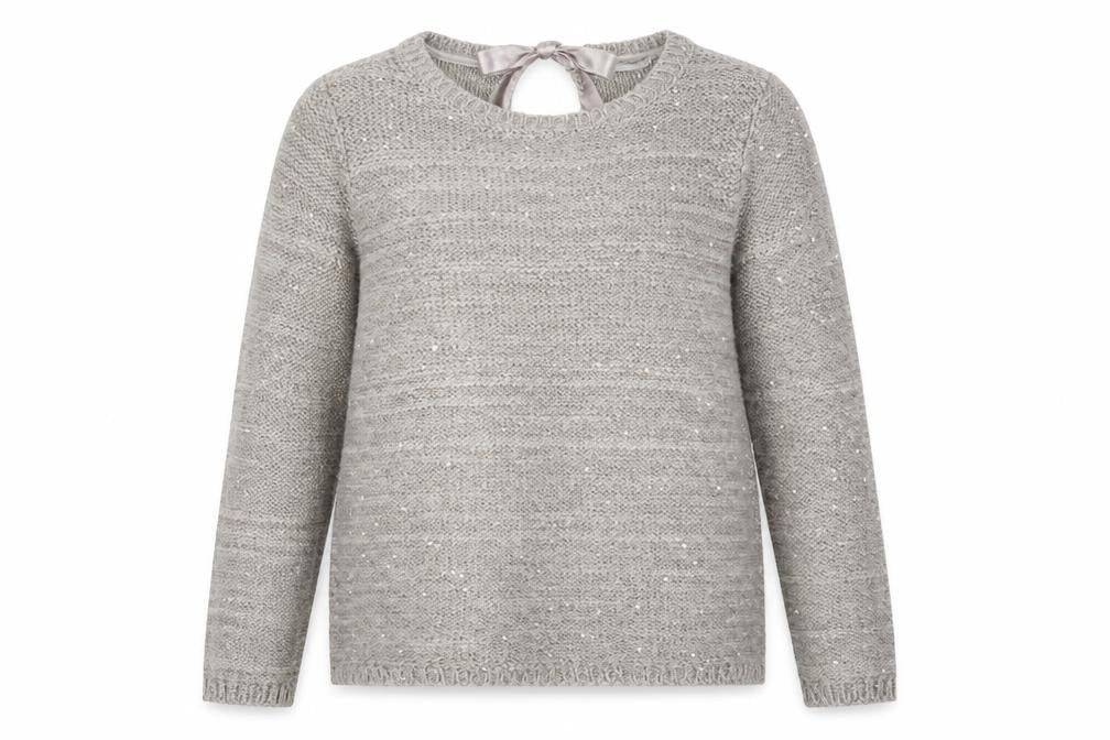 George Womens Grey   Pullover Jumper Size 12  - bow neck detail