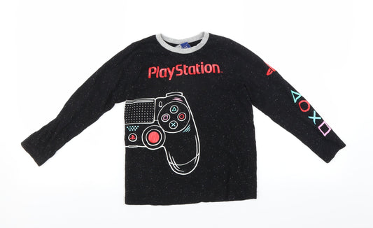 PlayStation Boys Black   Basic T-Shirt Size 6-7 Years  - Playstation
