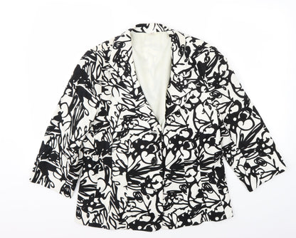 Additional front view of Preworn women’s white jacket coat, size UK 16