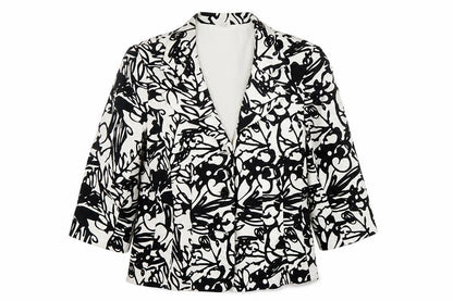 Front view of Preworn women’s white jacket coat, size UK 16