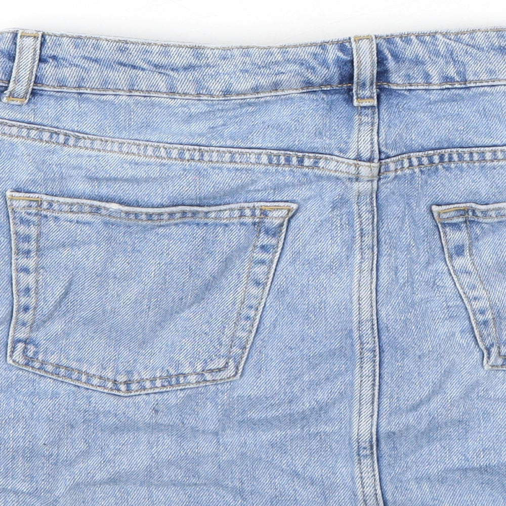 Topshop Womens Blue   A-Line Skirt Size 10