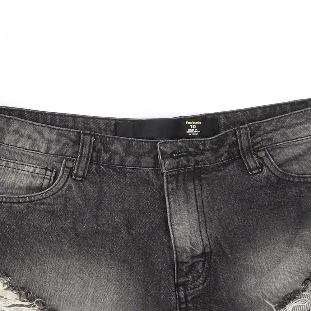 FACTORIE Womens Black   Cut-Off Shorts Size 10