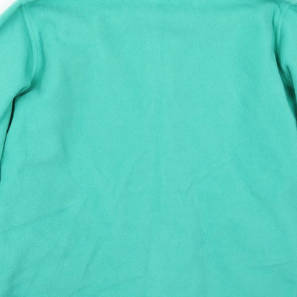 Brand and care label for isle women’s green jacket, size M